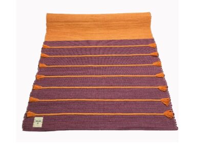 Organic Cotton Yoga Mat Infused with Henna Ashoka" "Close-up of Henna Ashoka Dyed Ayurvedic Yoga Mat